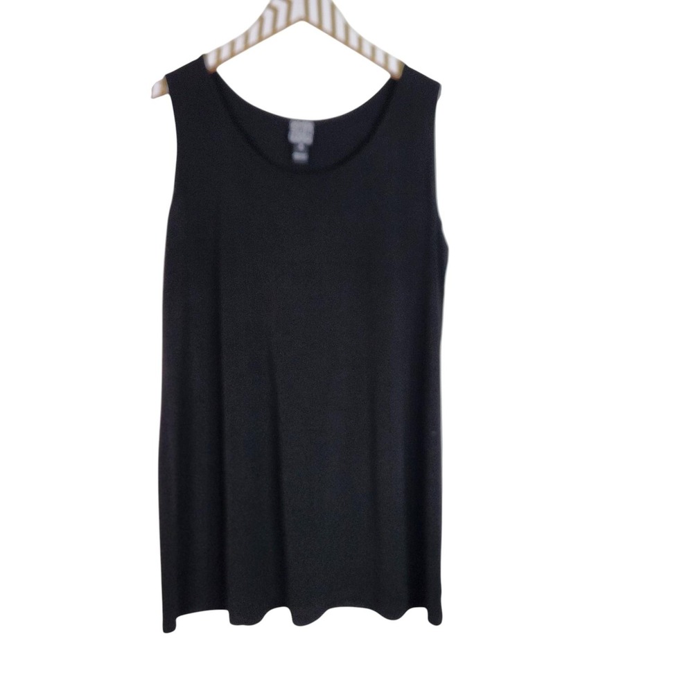 CLARA SUNWOO Tank Top Womens Medium Black Scoop Neck Sleeveless Stretch Layering